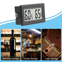 Mini Digital Thermometer 2-Pack Hygrometer Indoor Humidity Monitor Temperature Humidity Gauge Meter with Fahrenheit (℉) for Humidors, Greenhouse, Garden, Cellar, Closet, Fridge Etc by DWEPTU