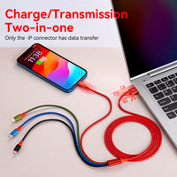 Multi Charging Cable 3.5A [2Pack 6Ft] 4 in 1 Fast Charger Cable Multi Charging Cord USB Cable Adapter with 2 * IP/Type C/Micro USB Port for Cell Phones/IP/Samsung Galaxy/Ps/LG/Huawei/Tablets and More