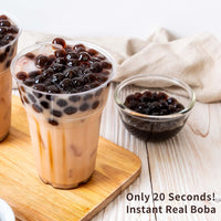 BOBA CHiC Instant Bubble tea kit - Real BOBA Ready in 30 seconds Brown Sugar Flavor - Premium Tea - Make 5 cups of 16oz large- Plant based creamer Vegan Friendly - Non-Dairy - Gluten Free