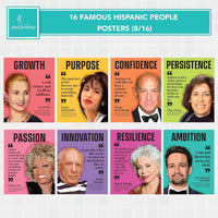 16 Hispanic Heritage Month Posters - 11x14in National Hispanic Heritage Month Decorations, Hispanic Heritage Decorations, Hispanic Heritage Door Decoration, Hispanic Heritage Month Bulletin Board Set