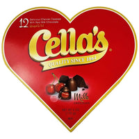 Cella’s Milk Chocolate Valentine's Day Gift Box Heart Shaped – Chocolate Treats With Delicious Inside Cherries – Chocolate Covered Cherries in a Heart-Shaped Box – Wrapped With Eye-Catching Ribbon