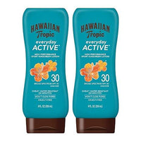 Hawaiian Tropic Everyday Active Lotion Sunscreen SPF 30, 8oz Twin Pack | Hawaiian Tropic Sunscreen SPF 30, Sunblock, Oxybenzone Free Sunscreen, Broad Spectrum Sunscreen Pack, 8oz each