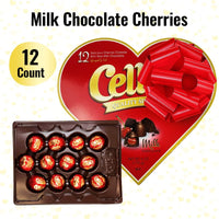 Cella’s Milk Chocolate Valentine's Day Gift Box Heart Shaped – Chocolate Treats With Delicious Inside Cherries – Chocolate Covered Cherries in a Heart-Shaped Box – Wrapped With Eye-Catching Ribbon