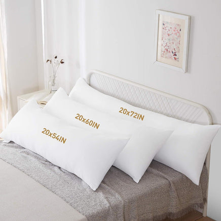 Acanva Fluffy Bed Sleeping Side Sleeper Body Pillow Insert, Extra-Long 20” x 72”, White - Big Hawaiian Gift Shop