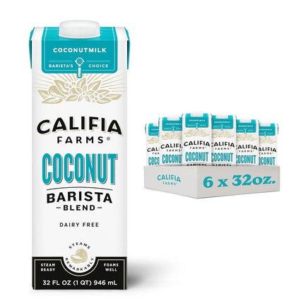 Califia Farms - Coconut Barista Blend Coconut Milk, 32 oz (Pack of 6), Shelf Stable, Dairy Free, Plant Based, Vegan, Gluten Free, Non GMO, Creamer - Big Hawaiian Gift Shop