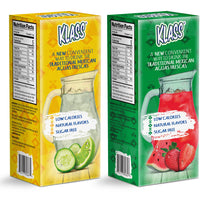 Drink Mix Variety Pack | Pitcher Pack Klass Aguas Fresca | Cucumber Limeade & Strawberry Watermelon (24 Picher Packs) Sugar Free! & On the Go Packets