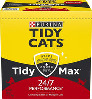 Purina Tidy Cats Clumping Cat Litter, Tidy Max 24/7 Performance Multi Cat Litter - 38 lb. Box