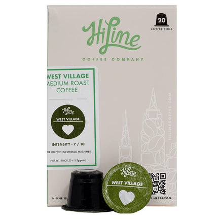 HiLine Coffee 'West Village Organic' Espresso Capsules, 20 Count, Single Pods Compatible with Nespresso Original Brewers - Big Hawaiian Gift Shop