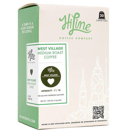 HiLine Coffee 'West Village Organic' Espresso Capsules, 20 Count, Single Pods Compatible with Nespresso Original Brewers - Big Hawaiian Gift Shop